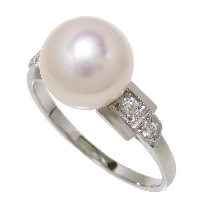 11号MIKIMOTO/ミキモト アコヤ真珠 8.9mm ダイヤモンド リング・指輪 