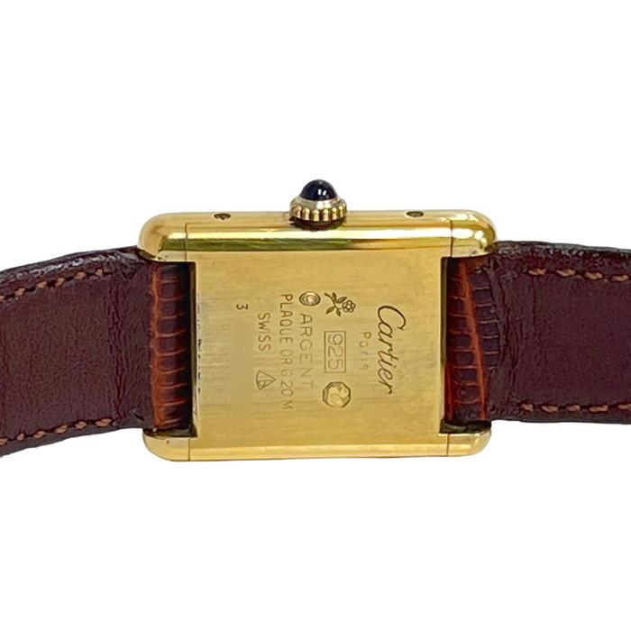 Cartier 手巻き時計 925シルバー ベージュレザー Cartier 手巻き時計 925シルバー ベージュレザー