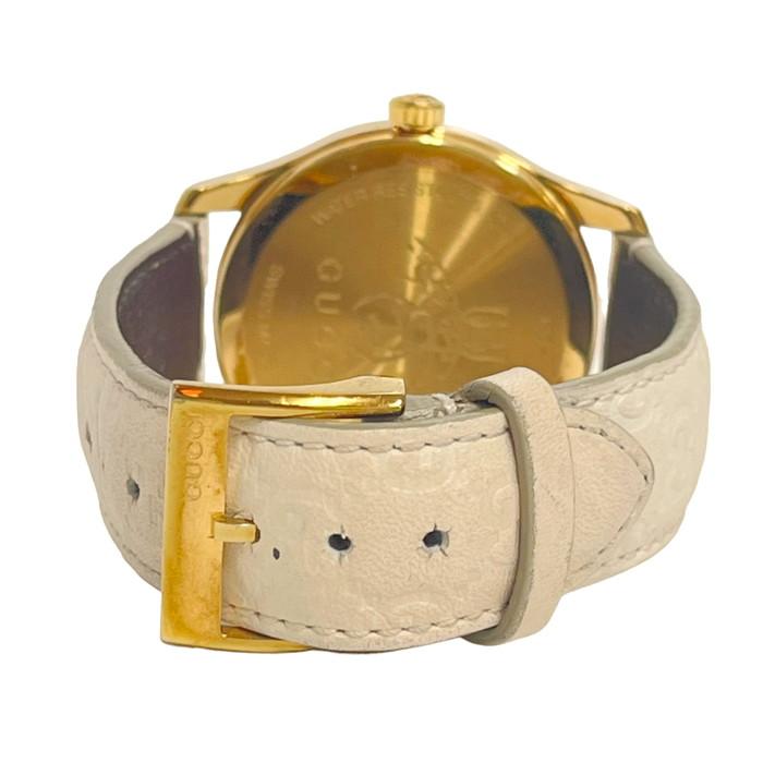 GUCCI/グッチ】 126.4 タイムレス BEE 腕時計 GP/GG柄レザー クオーツ