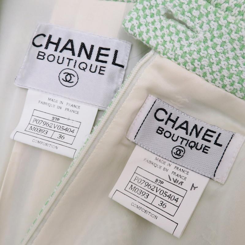 CHANEL/シャネル】 P07962 セットアップ ツイード 緑系 レディース
