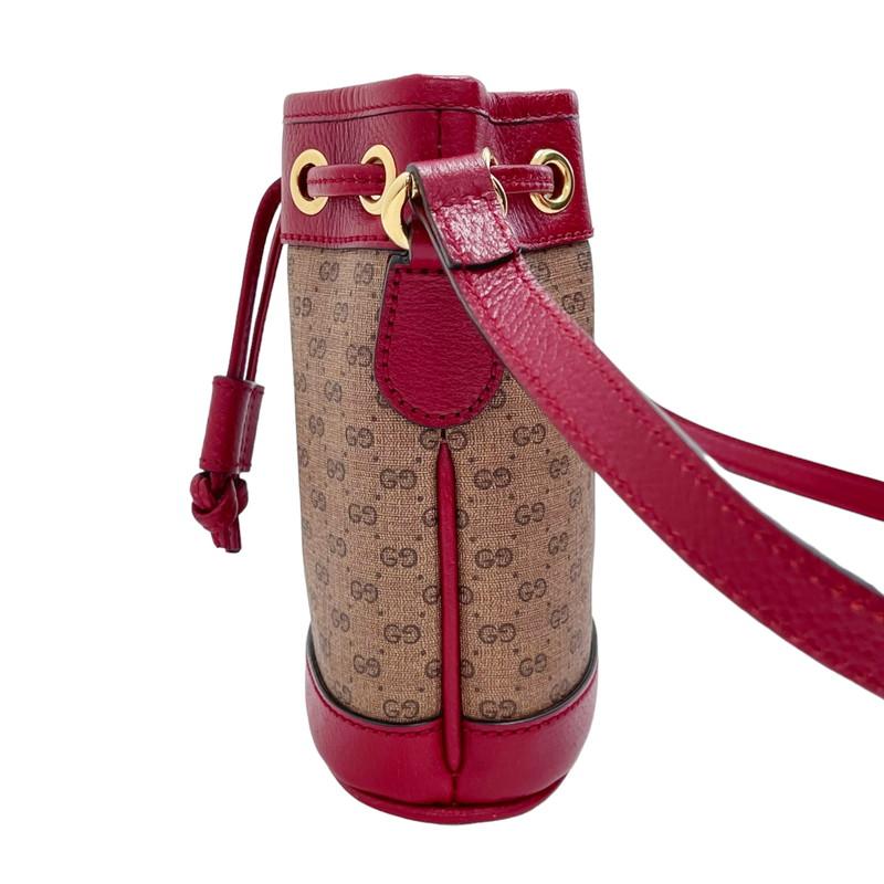 【GUCCI/グッチ】 647801 GUCCI×ドラえもんコラボ ミニ巾着 ショルダーバッグ GGスプリームキャンバス/PVC/レザー ブラウン/レッド レディース【中古】【真子質店】【GD】【KKx】 GUCCI（グッチ） 最終特価品 647801ドラえもんコラボ ミニ巾着