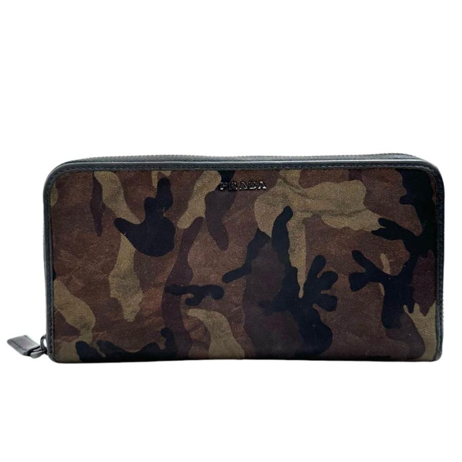 エ*き様 【希少品】PRADA カモフラ 長財布 ナイロン ラウンドファスナーメ PRADA（プラダ） ラウンドファスナー 長財布 ナイロン/レザー グリーン