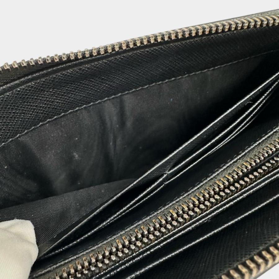 PRADA（プラダ） ラウンドファスナー 長財布 ナイロン/レザー グリーン