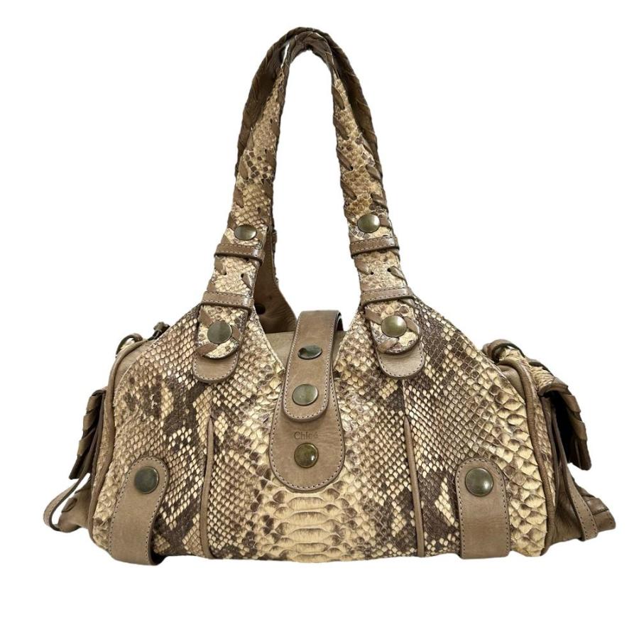 Chloe クロエ　ハンドバッグ　python ブラウン Chloe クロエハンドバッグpython ブラウン