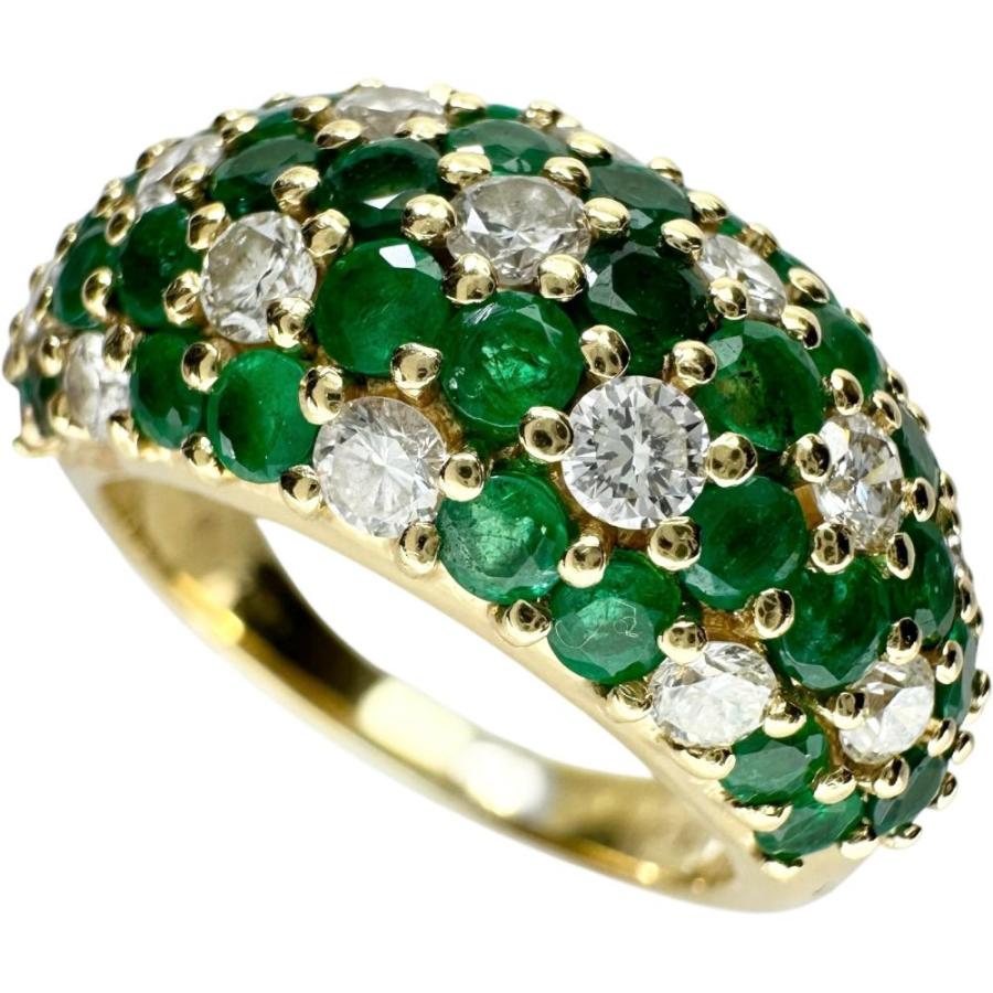 15.5号 三越ジュエリー フラワーモチーフ エメラルド 2.27ct  