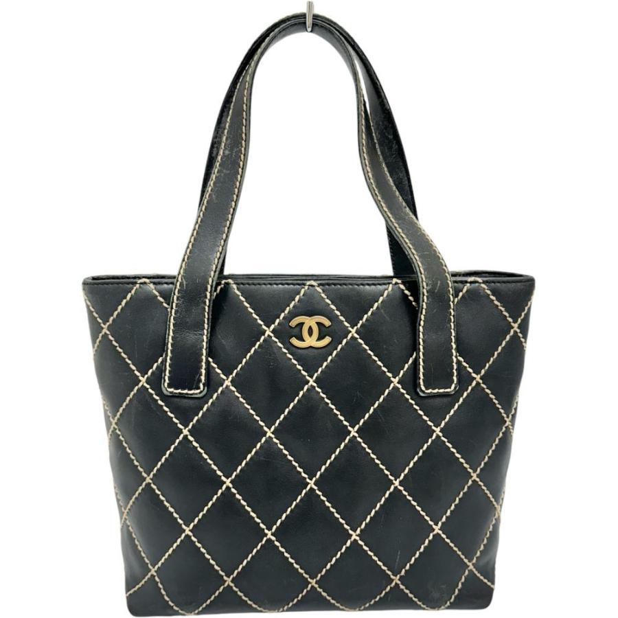 シャンピニョン 様♡CHANEL ワイルドステッチ　トートバッグ　ハンドバッグ CHANEL（シャネル） ワイルドステッチ トートバッグ Sシール付