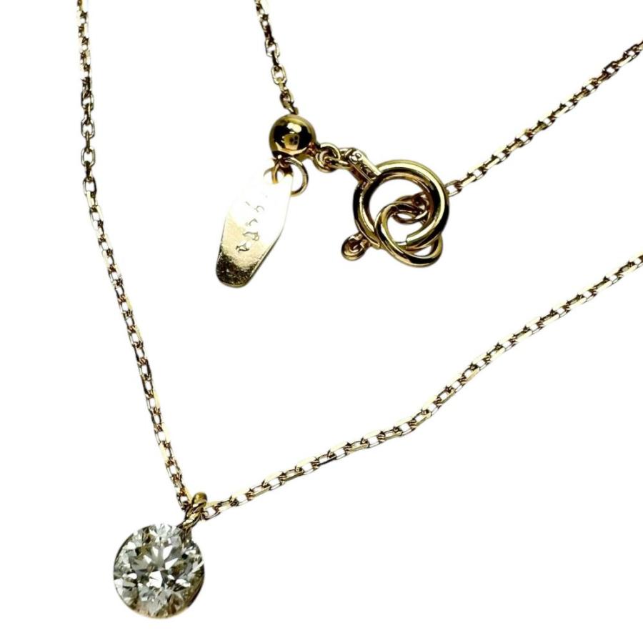agete agete/アガット ダイヤモンド 0.2ct ネックレス K18ゴールド 1.5 