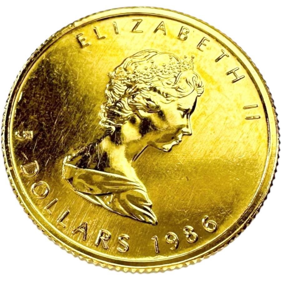 メイプルリーフ金貨1/10oz 3.1g コイン 1986年 K24ゴールド/純金 ユニ 