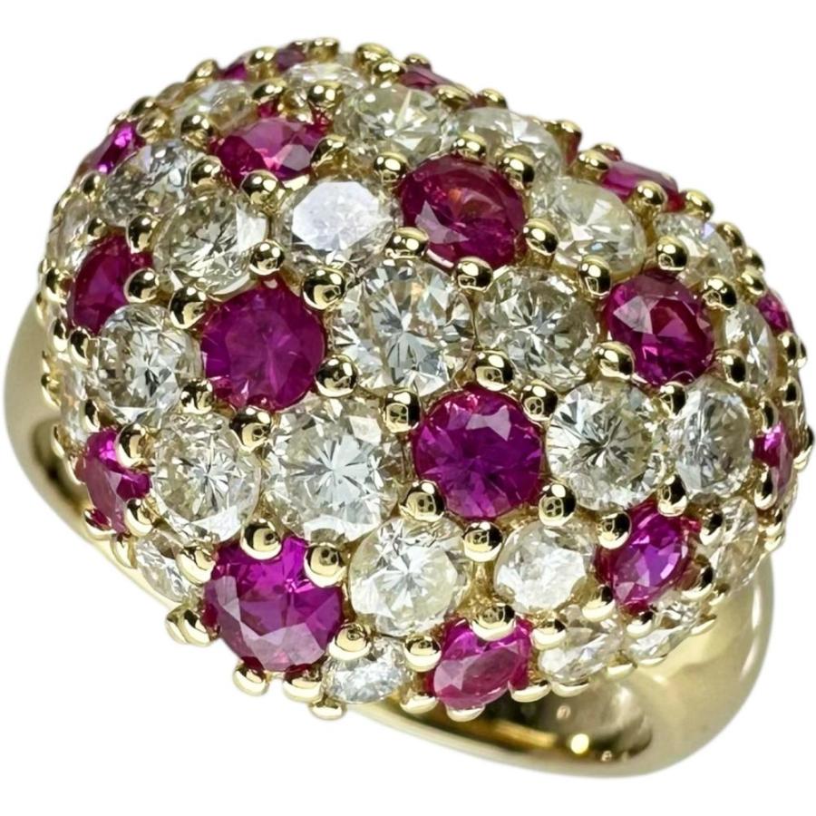 11.5号 ハート ルビー 計0.90ct ダイヤモンド 計1.90ct リング・指輪  