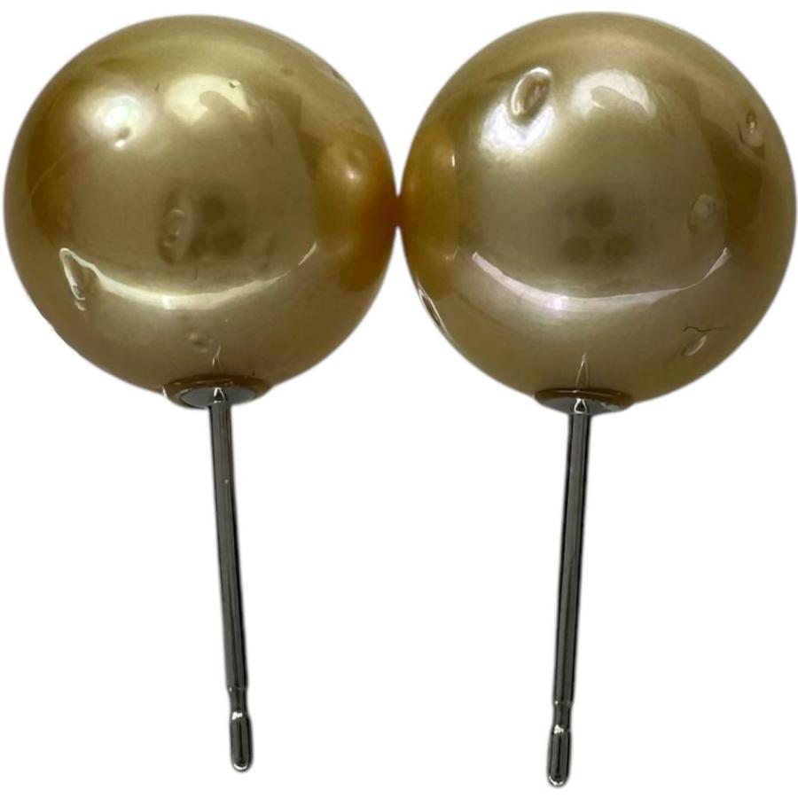 南洋ゴールデンパール10.0〜10.2mm ピアス Pt900プラチナ 3.1g  