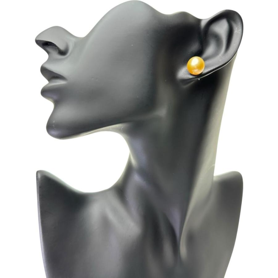 南洋ゴールデンパール10.0〜10.2mm ピアス Pt900プラチナ 3.1g  