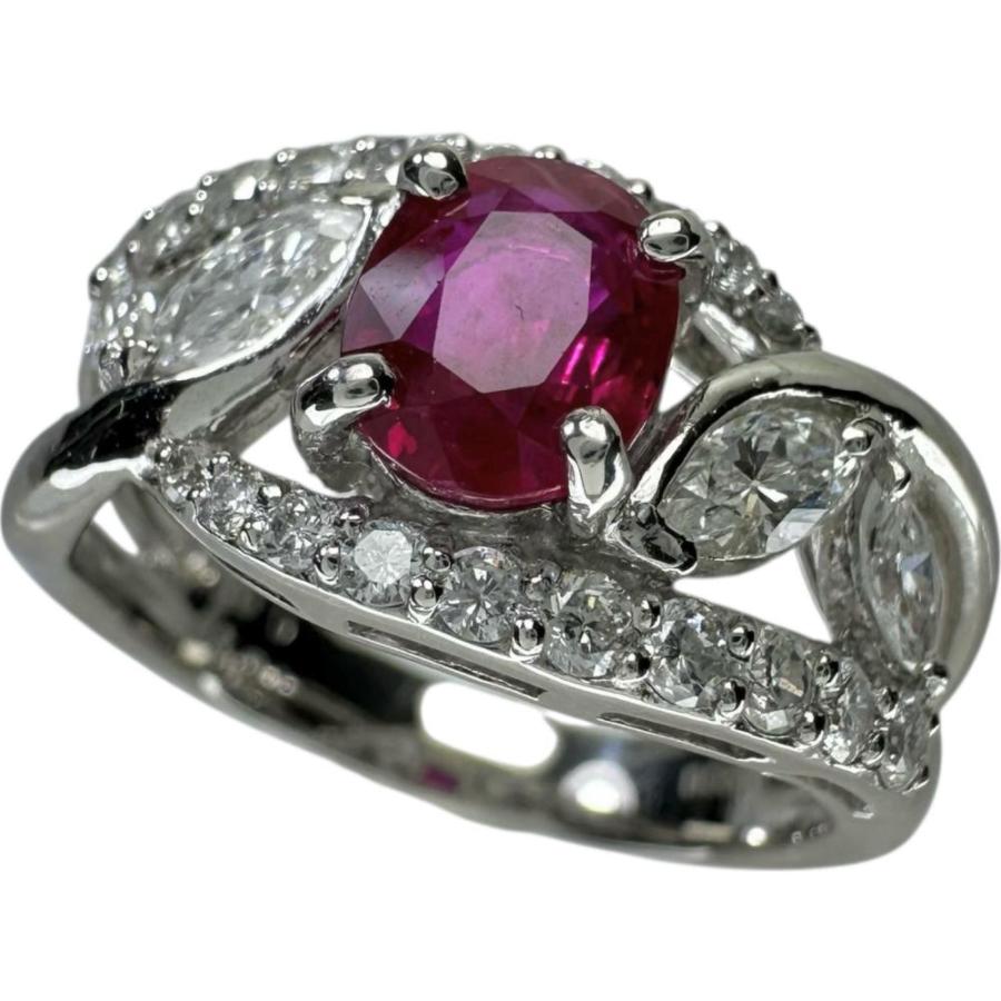 11号 ビルマ産ルビー 1.03ct ダイヤモンド 0.67ct リング・指輪 Pt900  