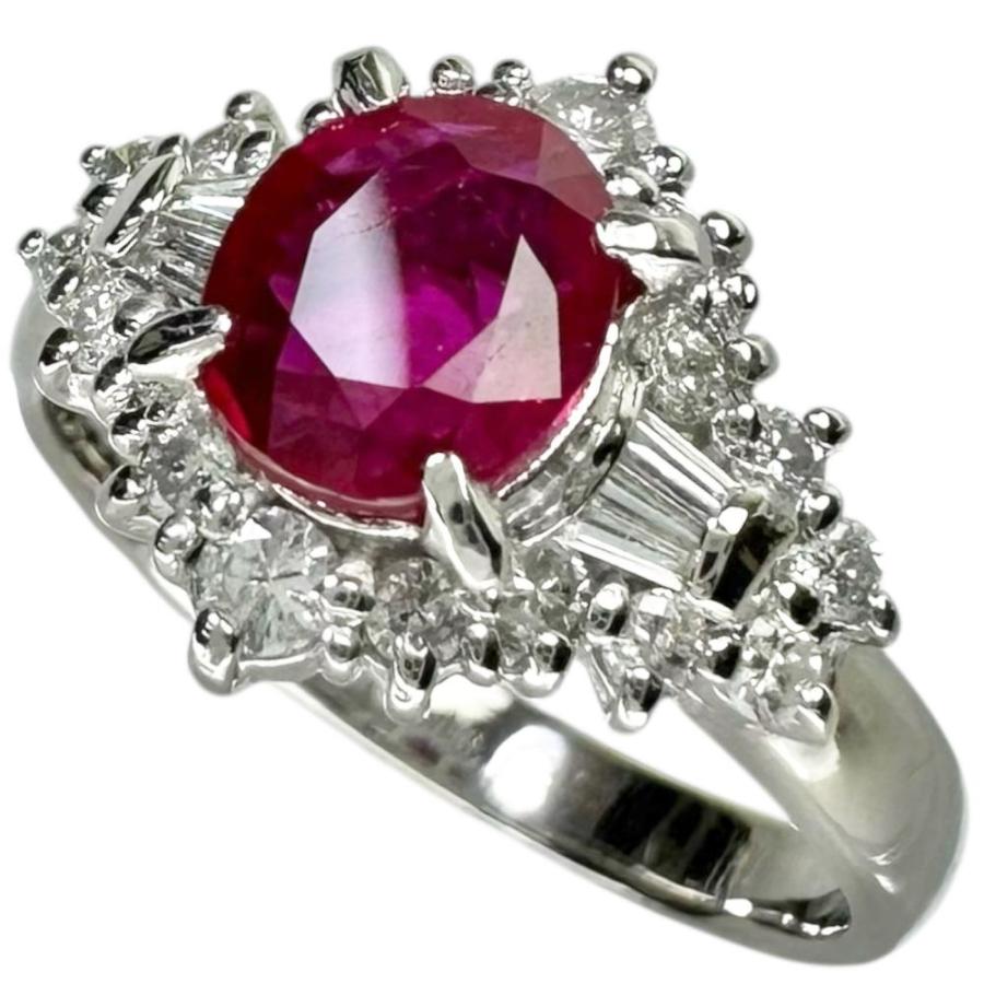 最終特価品 9号 ビルマ産ルビー 0.955ct ダイヤモンド 0.45ct リング 