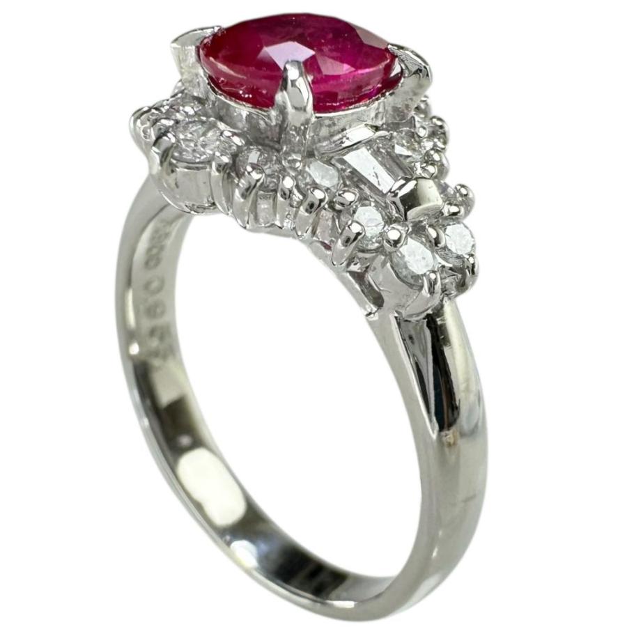 最終特価品 9号 ビルマ産ルビー 0.955ct ダイヤモンド 0.45ct リング 