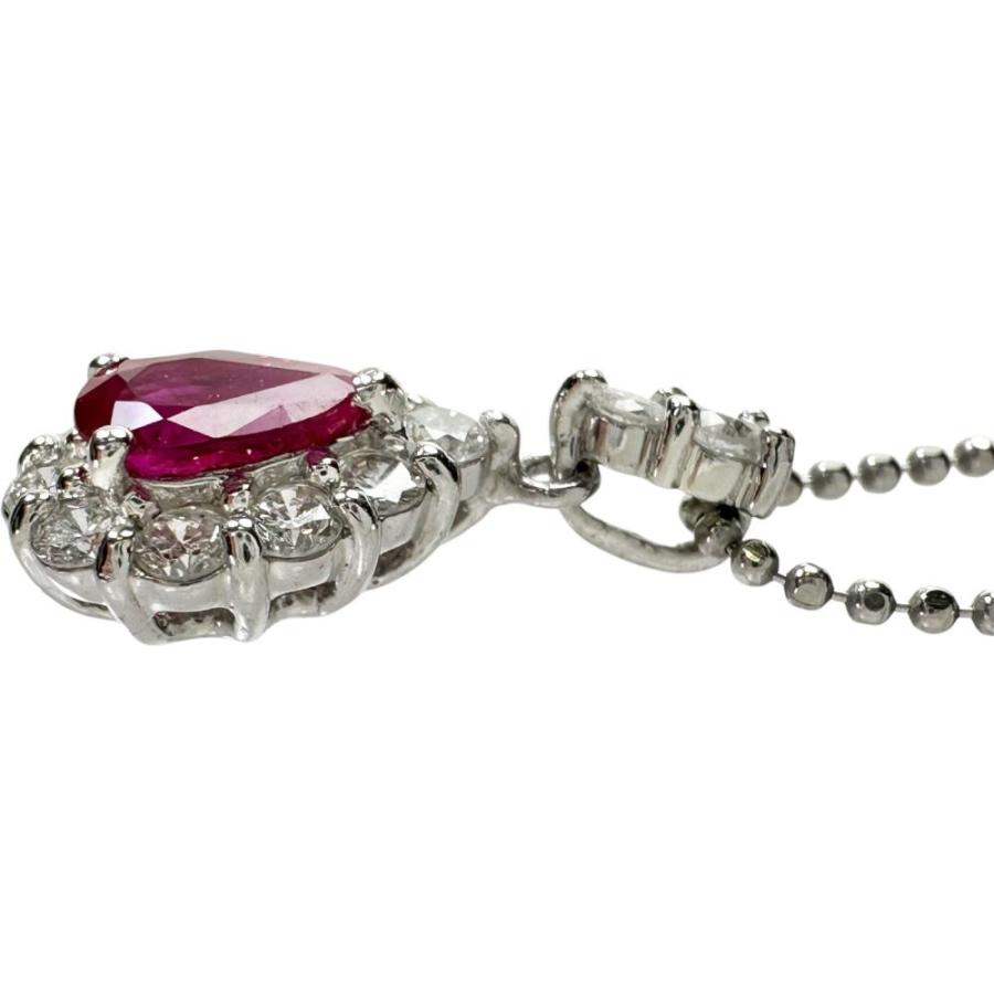 ルビー、ダイヤモンドネックレス(Pt850) プラチナ850 ルビー ダイヤモンド ネックレス : ジェム