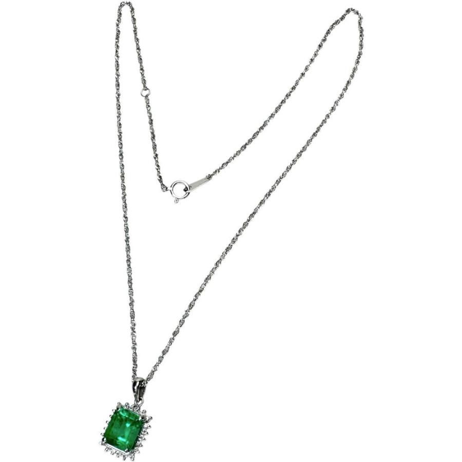 エメラルド 2.79ct ダイヤモンド 計0.21ct ネックレス Pt850プラチナ 