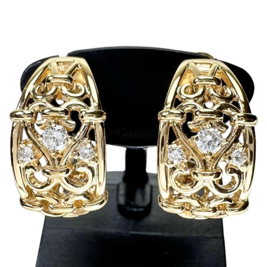 CELINE（セリーヌ） 透かしデザイン ダイヤモンド 計0.12×2ct