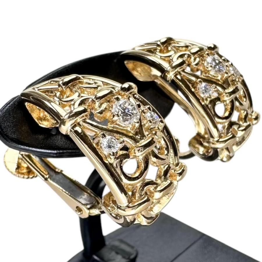 CELINE（セリーヌ） 透かしデザイン ダイヤモンド 計0.12×2ct