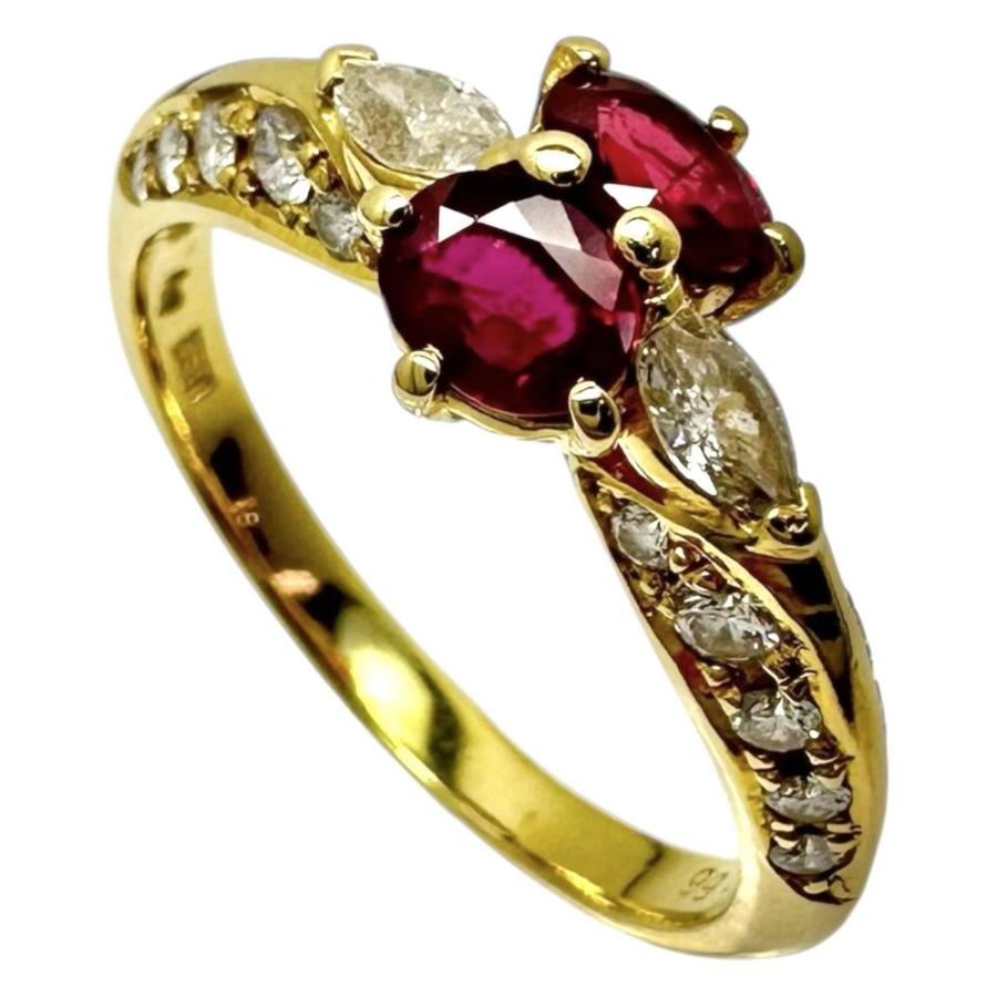 16号Queen/クイーン ルビー 計0.66ct ダイヤモンド リング・指輪 K18 