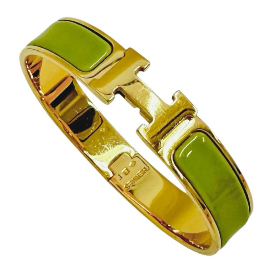 エルメスバングルグリーン×ゴールド