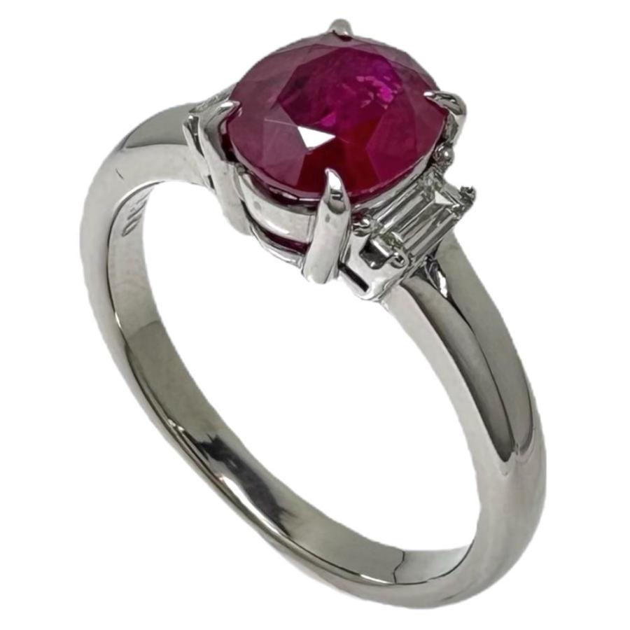 11号 ビルマ産ルビー 1.10ct ダイヤモンド 計0.17ct リング・指輪  