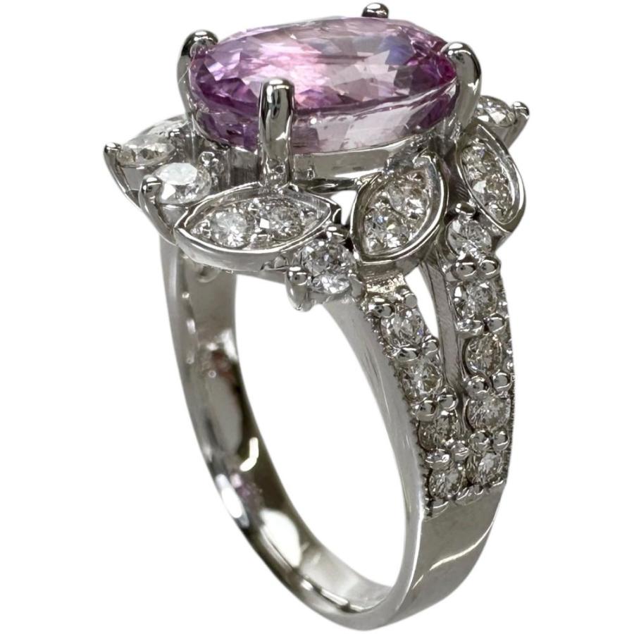 11号 非加熱ピンクサファイア 3.315ct ダイヤモンド 0.60ct リング