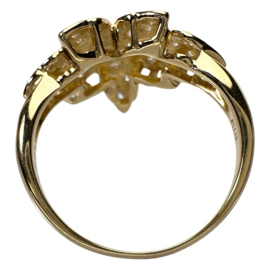 13号 フラワーモチーフ ダイヤモンド 0.42ct リング・指輪 K18