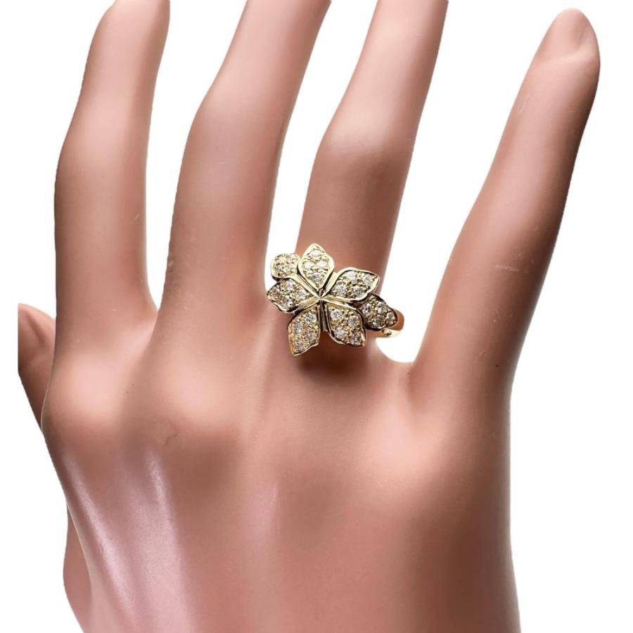 13号 フラワーモチーフ ダイヤモンド 0.42ct リング・指輪 K18
