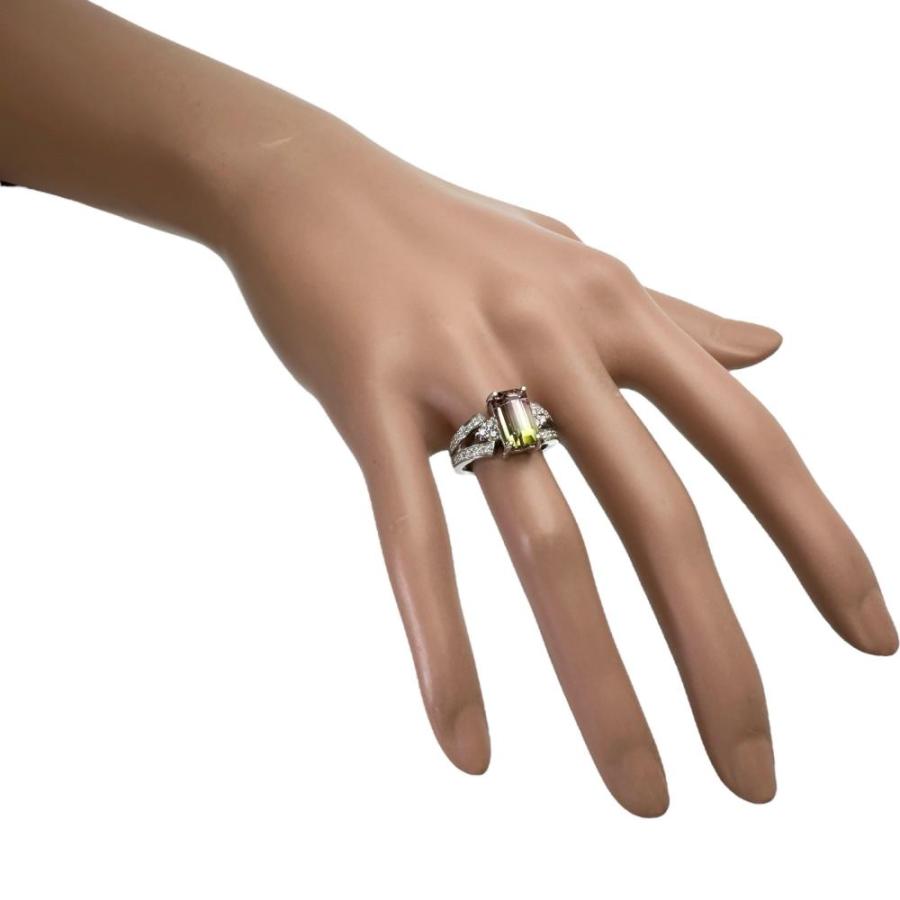 11号 バイカラートルマリン 3.48ct ダイヤモンド 0.18ct ピンク 