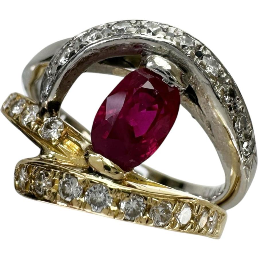 12号 ビルマ産ルビー 1.00ct ダイヤモンド 0.41ct リング・指輪 K18