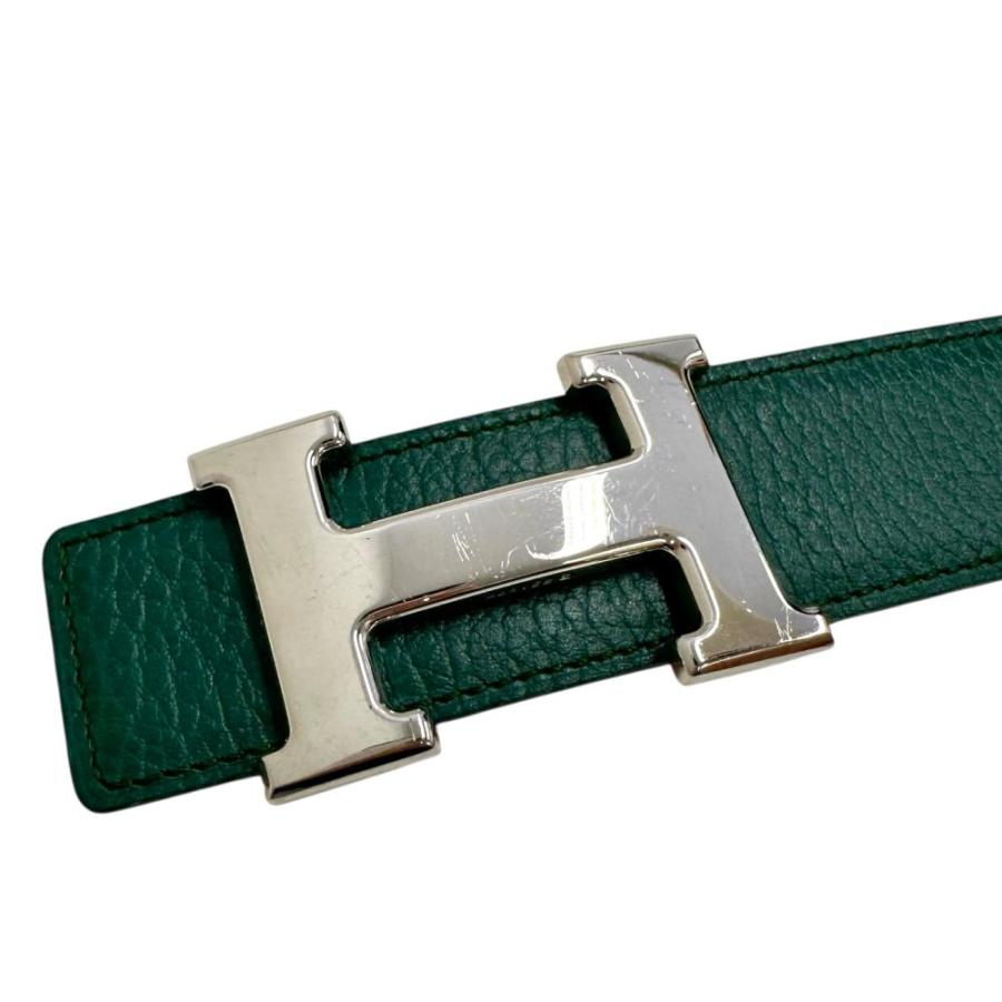 美品 エルメス HERMES ベルト レザーベルト リバーシブル Hロゴ コンス
