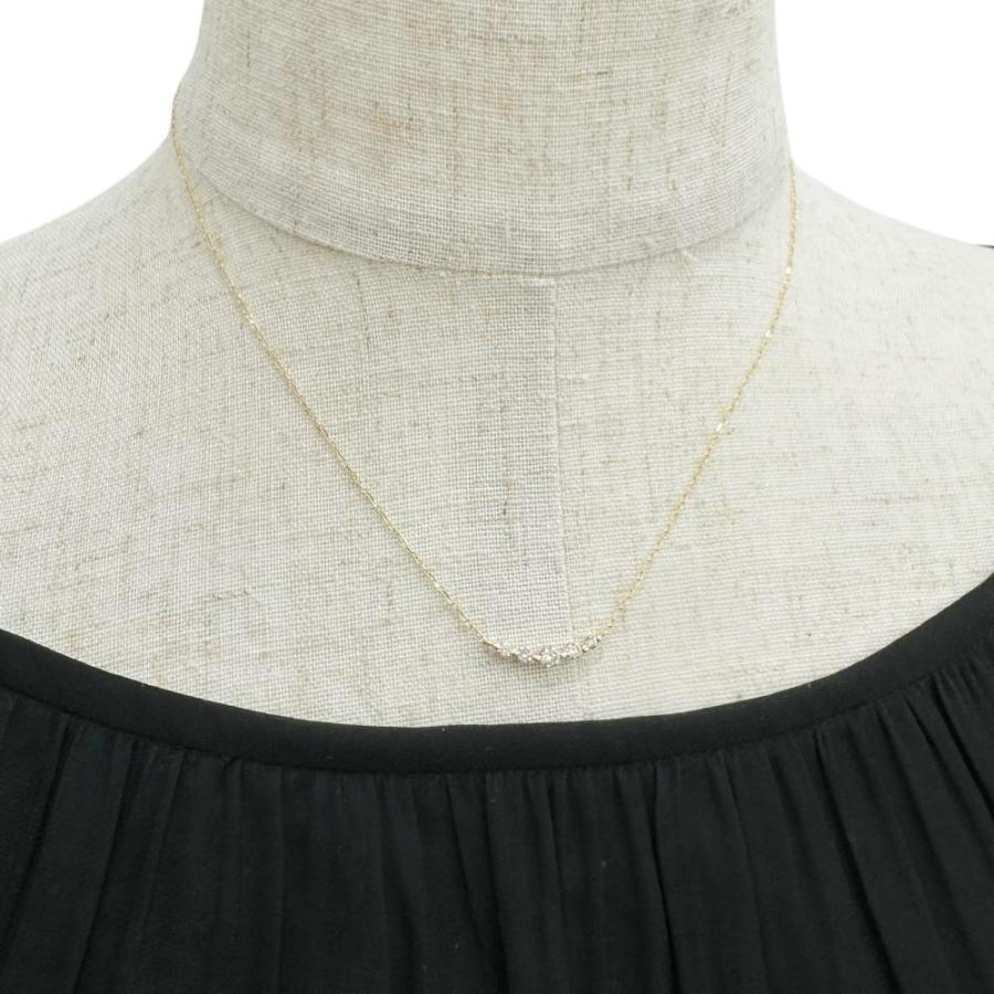 ダイヤモンド 0.30ct ネックレス K18ゴールド 1.5g 42cm レディース 