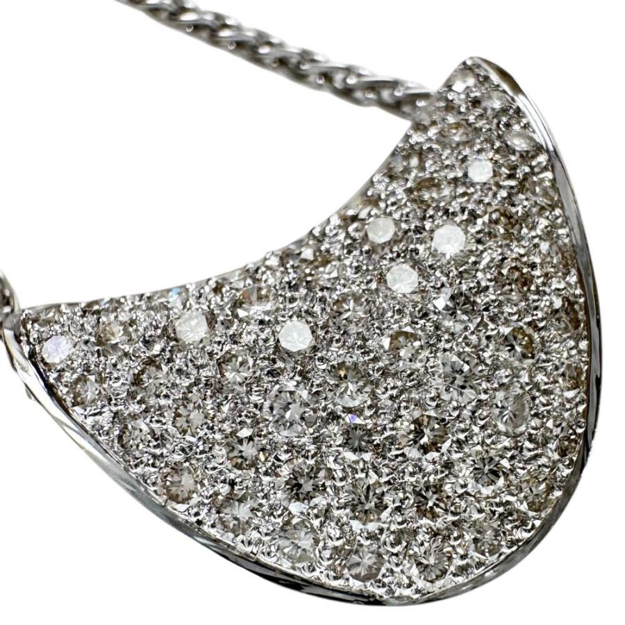 UNOAERRE/ウノアエレ ぶら下がり ダイヤモンド 計1.00ct ネックレス K18WGホワイトゴールド 10.0g 40cm レディース