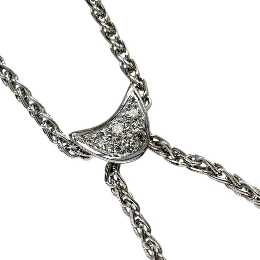UNOAERRE/ウノアエレ ぶら下がり ダイヤモンド 計1.00ct ネックレス K18WGホワイトゴールド 10.0g 40cm レディース