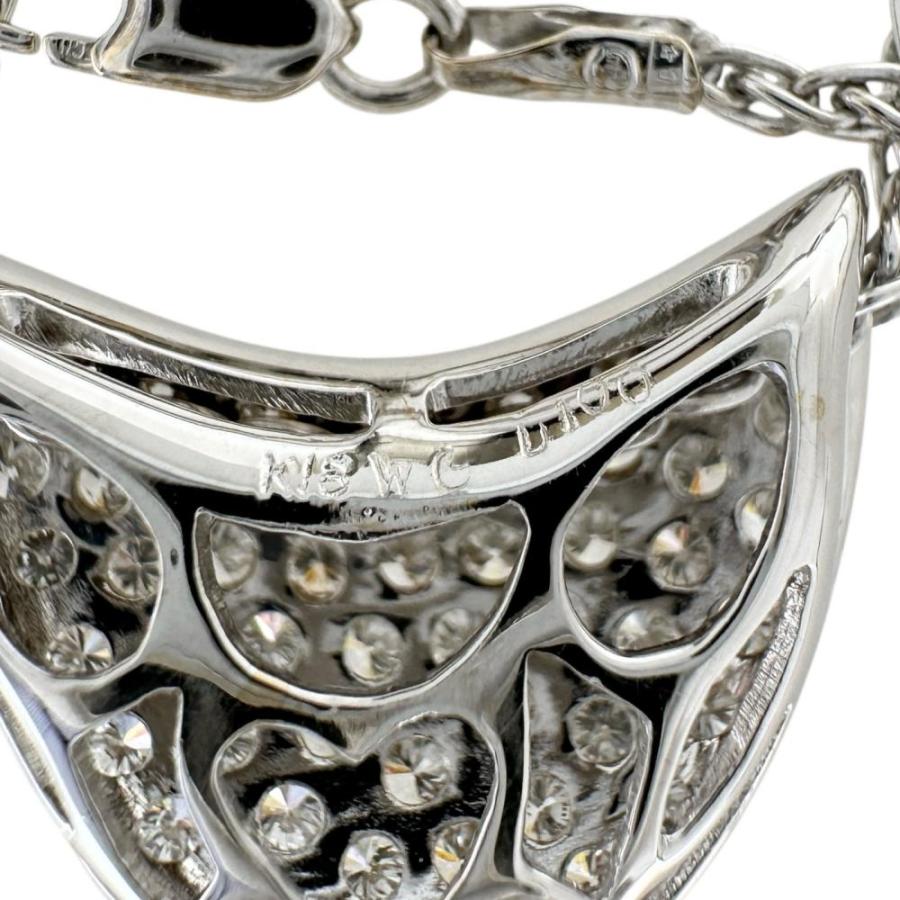 UNOAERRE/ウノアエレ ぶら下がり ダイヤモンド 計1.00ct ネックレス K18WGホワイトゴールド 10.0g 40cm レディース