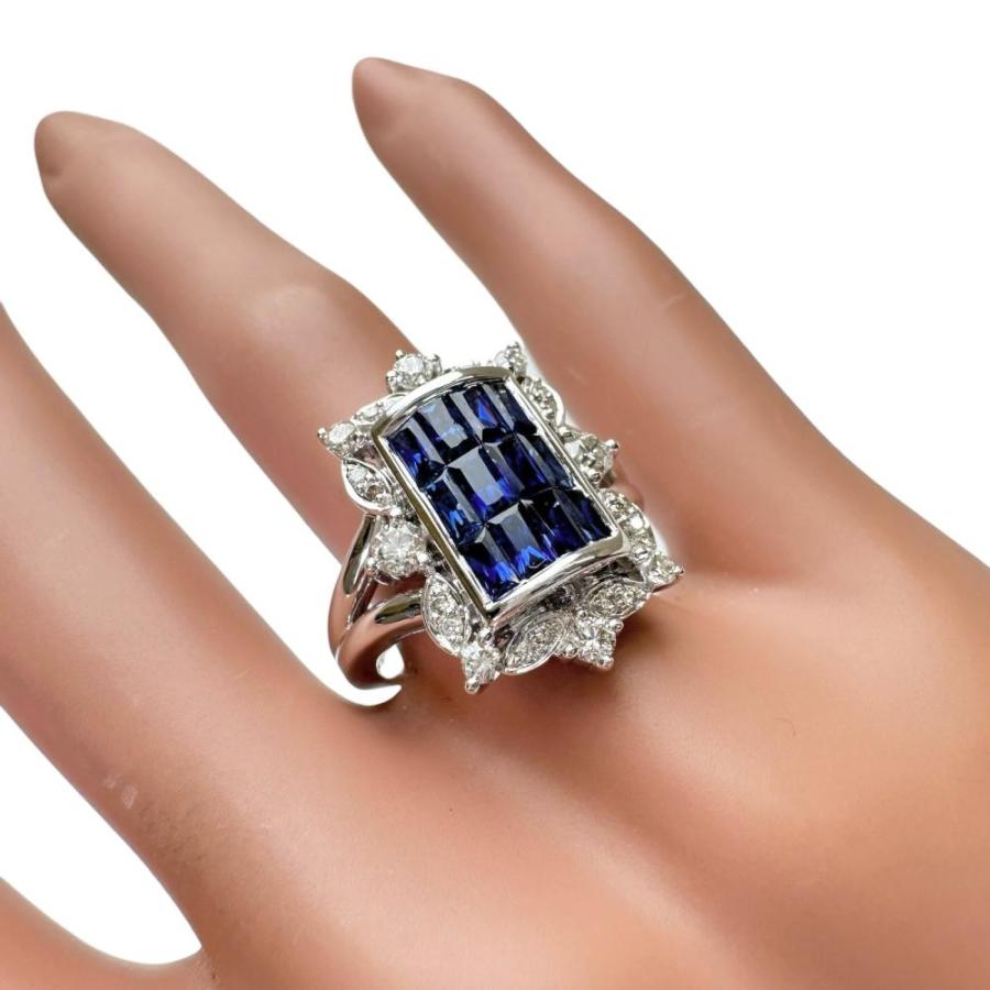 12号 サファイア 1.50ct ダイヤモンド 0.50ct リング・指輪 K18WG 
