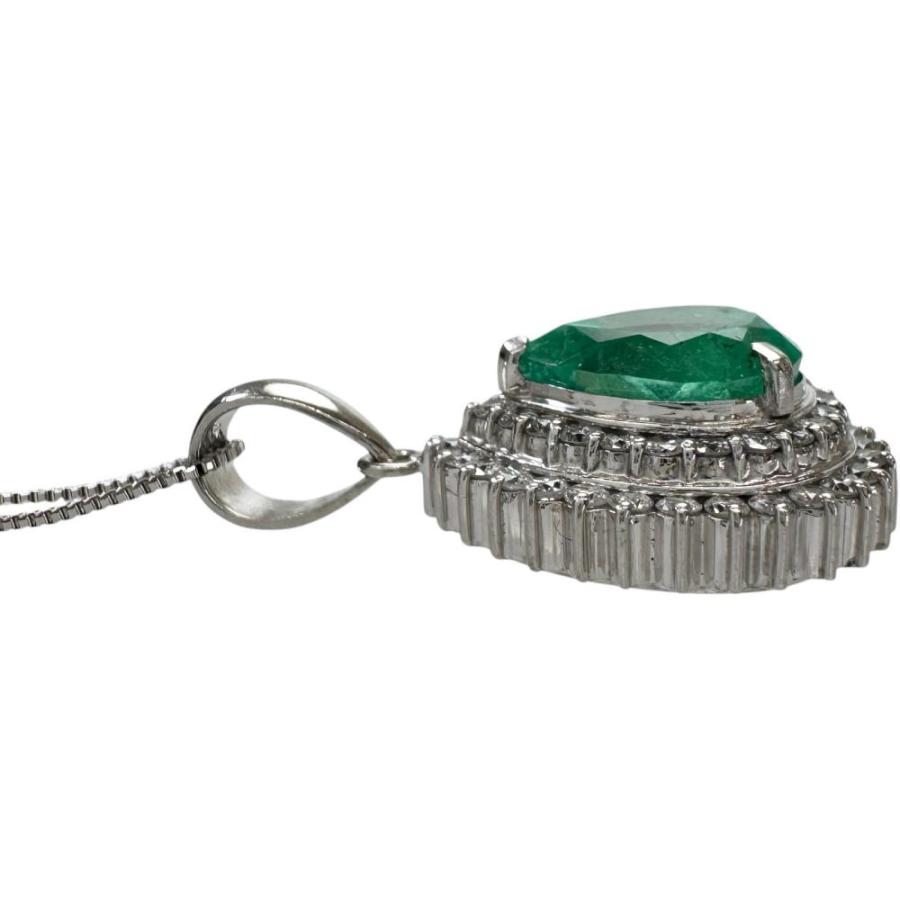エメラルド 2.32ct ダイヤモンド 計0.56ct ネックレス Pt900プラチナ 