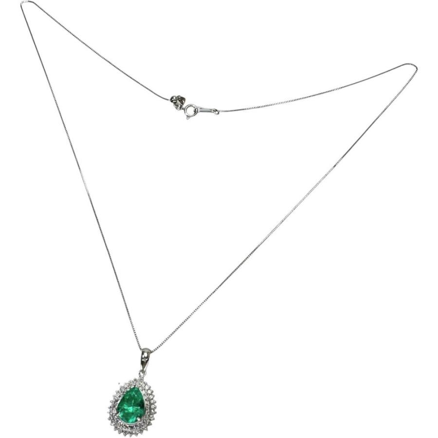 エメラルド 2.32ct ダイヤモンド 計0.56ct ネックレス Pt900プラチナ 