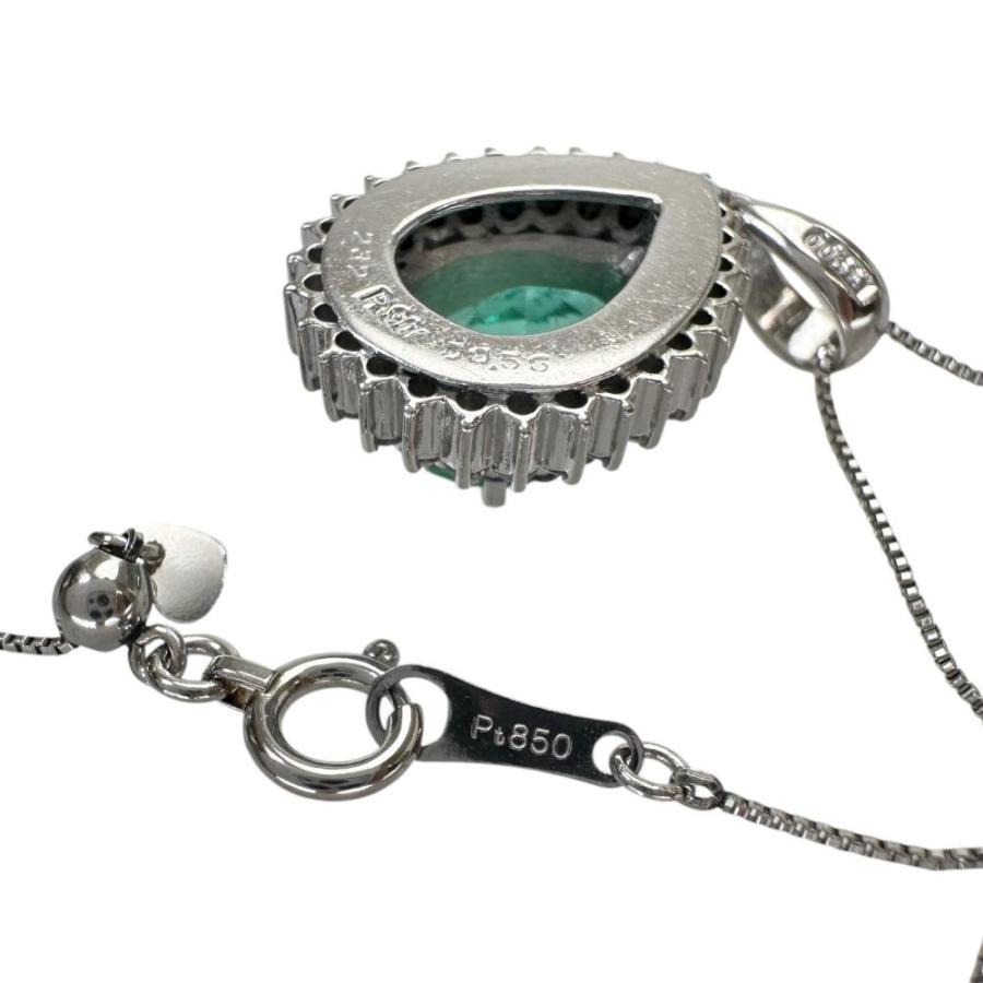 エメラルド 2.32ct ダイヤモンド 計0.56ct ネックレス Pt900プラチナ 
