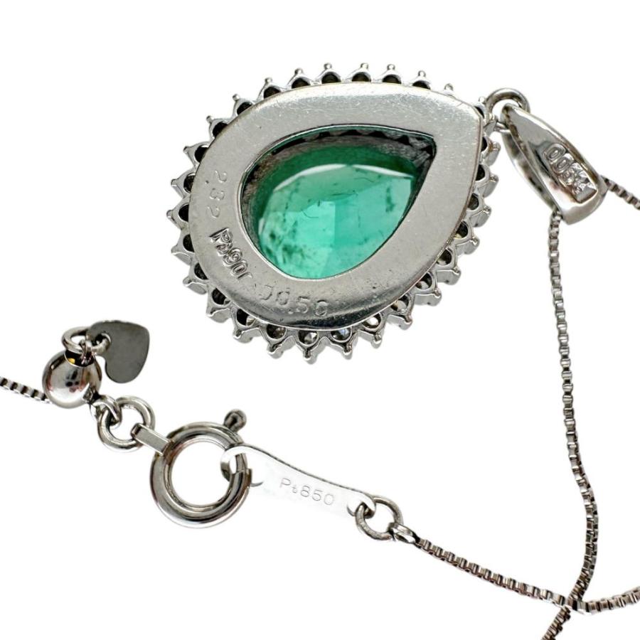 エメラルド 2.32ct ダイヤモンド 計0.56ct ネックレス Pt900プラチナ 