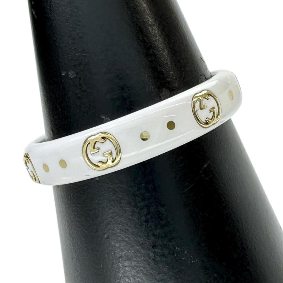 GUCCI アイコンリング セラミック K18 YG ホワイト 19号 GUCCI（グッチ） 19号GUCCI/グッチ リング・指輪 アイコン セラミック