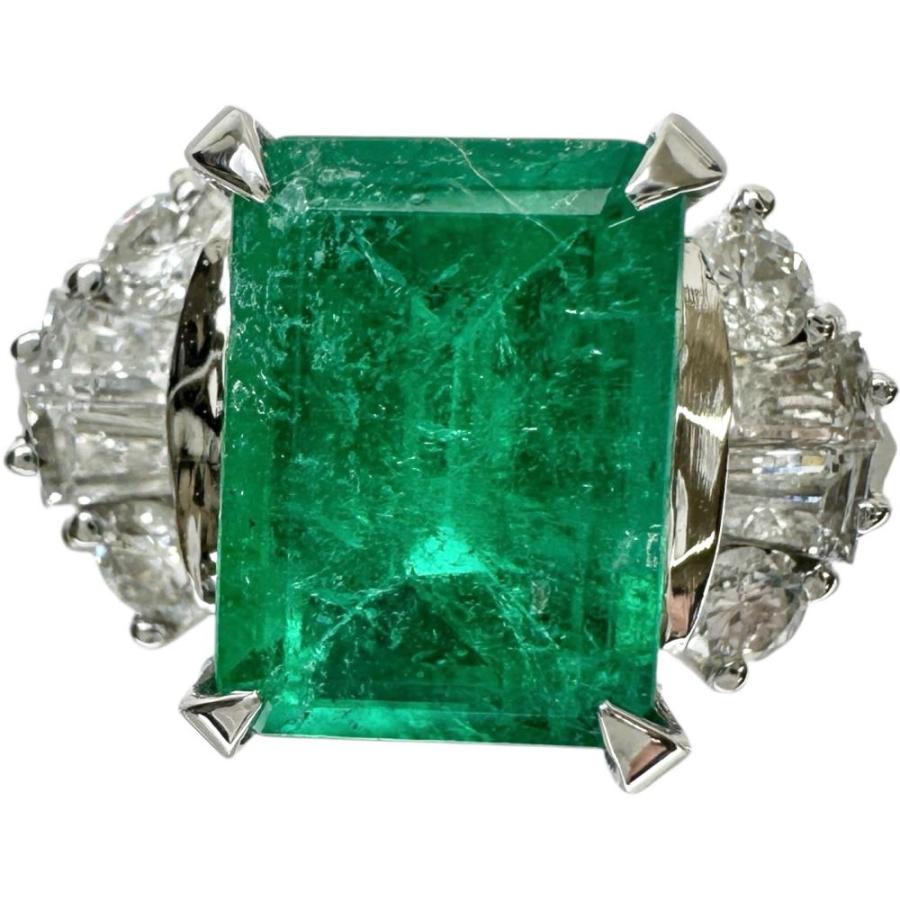 12.5号 エメラルド 2.07ct ダイヤモンド 0.53ct リング・指輪 K18WG 