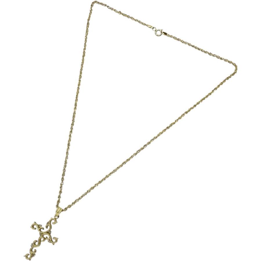 つる草風 十字架/クロスデザイン ダイヤモンド 0.10ct ネックレス K18 