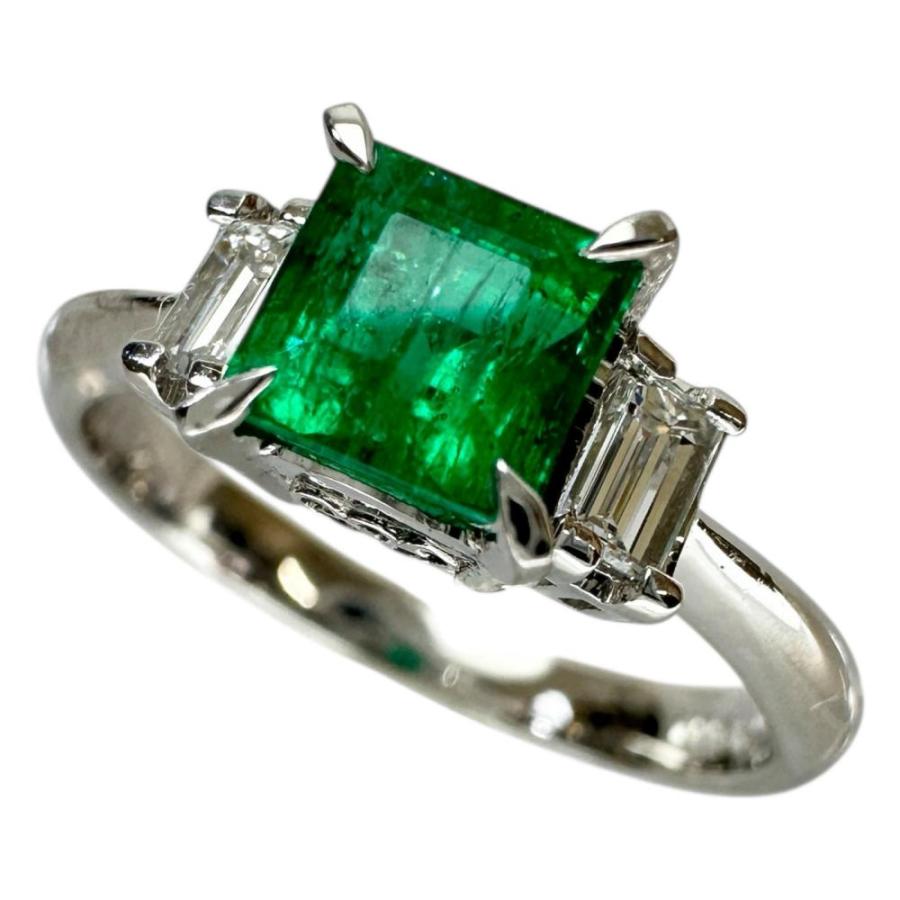 11.5号 エメラルド(三相) 0.792ct ダイヤモンド 0.22ct リング