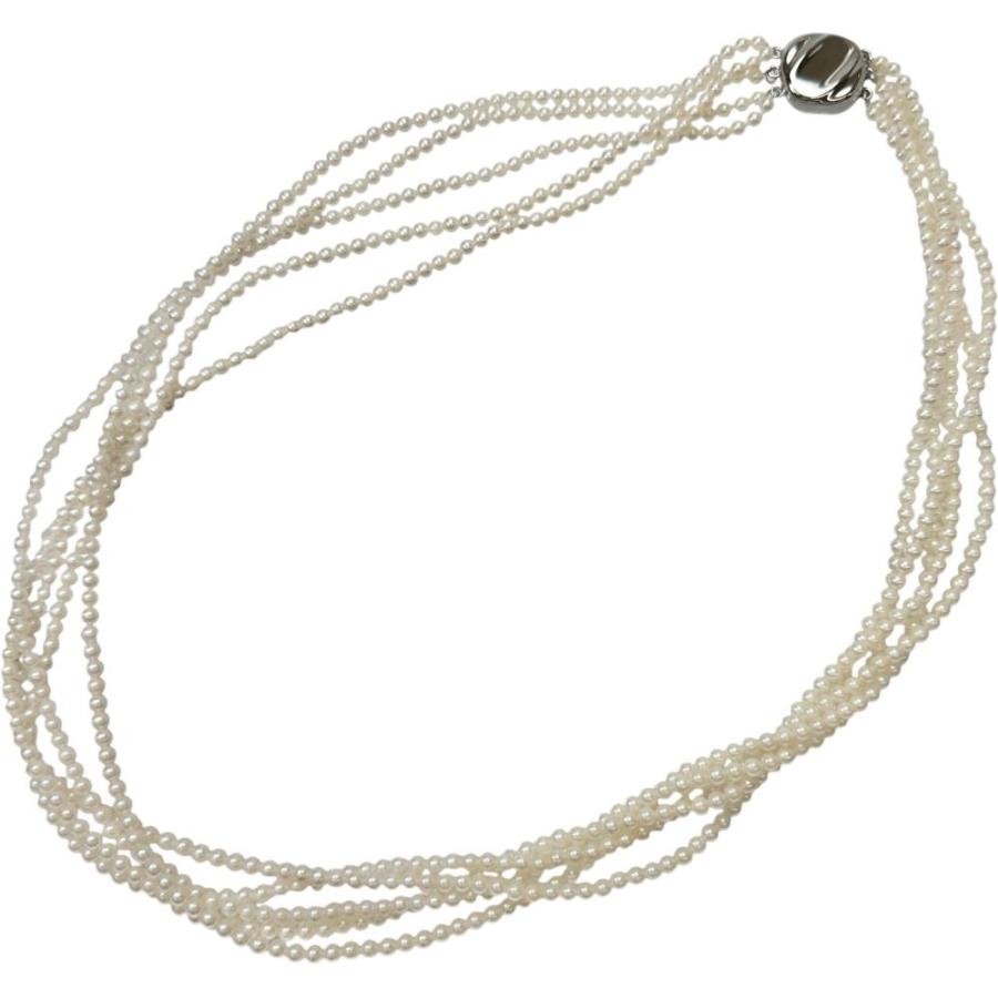 5連 アコヤベビーパール(真珠)2.5-3.0mm ネックレス シルバー 30.9g 46cm レディース