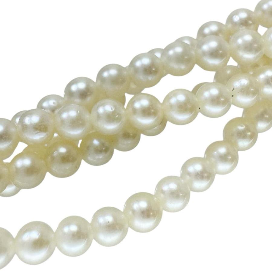 5連 アコヤベビーパール(真珠)2.5-3.0mm ネックレス シルバー 30.9g 46cm レディース