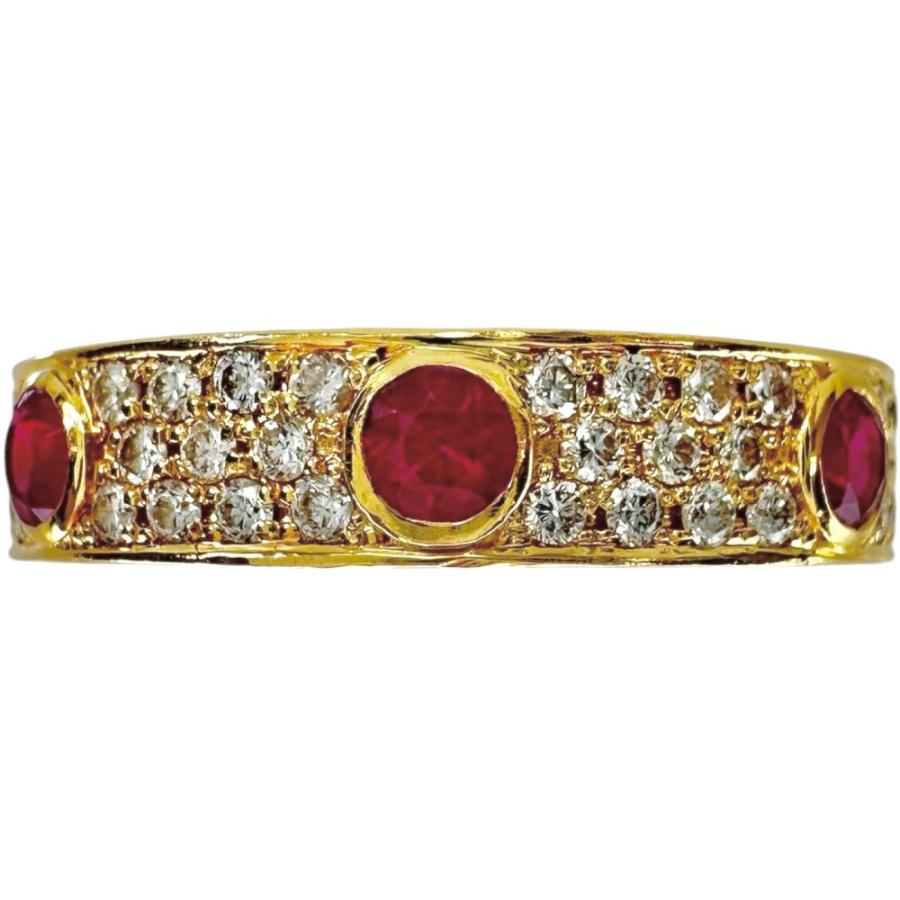 12.5号 フルサークル ルビー 0.70ct ダイヤモンド 0.62ct リング・指輪 