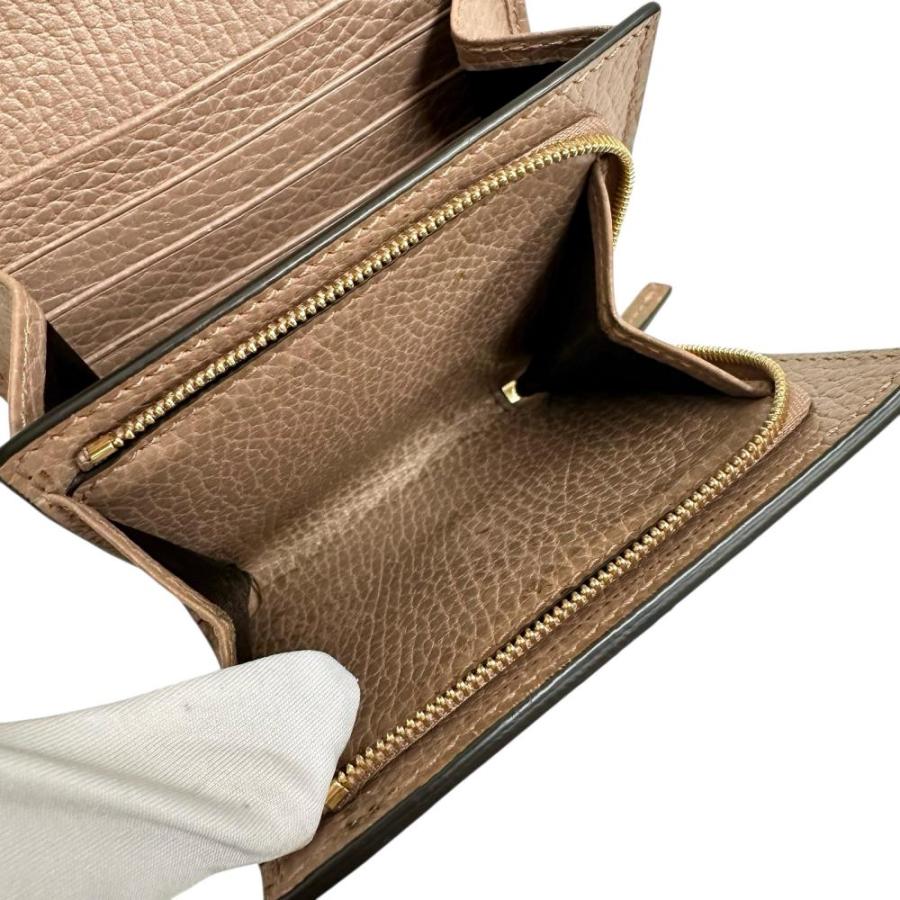 美品　グッチ　折財布　オフィディア　GG マーモント　レザー　ブラウン 美品 グッチ 折財布 オフィディア GG マーモント レザー ブラウン