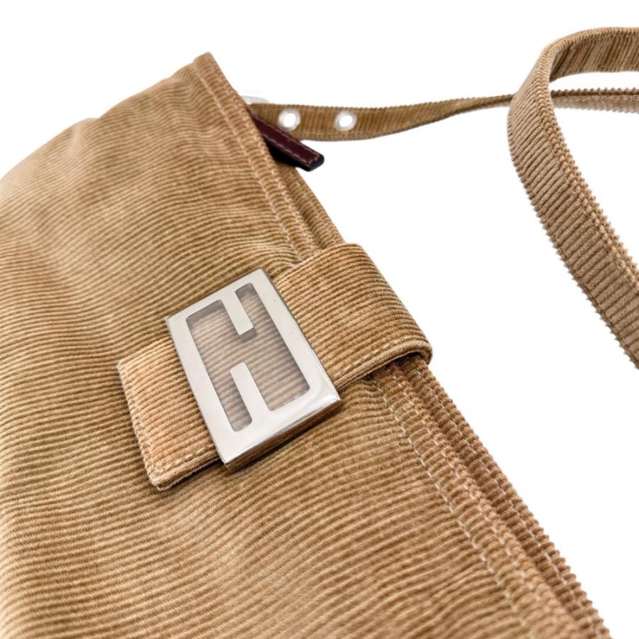 FENDI（フェンディ） FFロゴ ショルダーバッグ コーデュロイ カーキ 