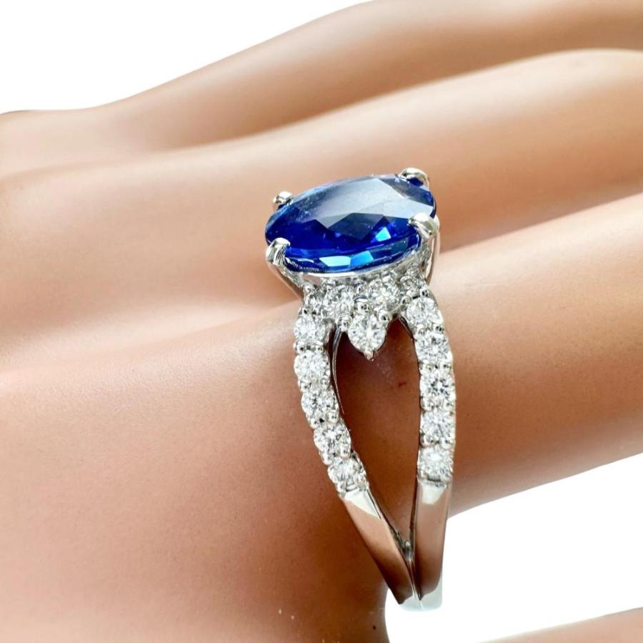 13号 スリランカ産非加熱サファイア 1.70ct ダイヤモンド 0.35ct 